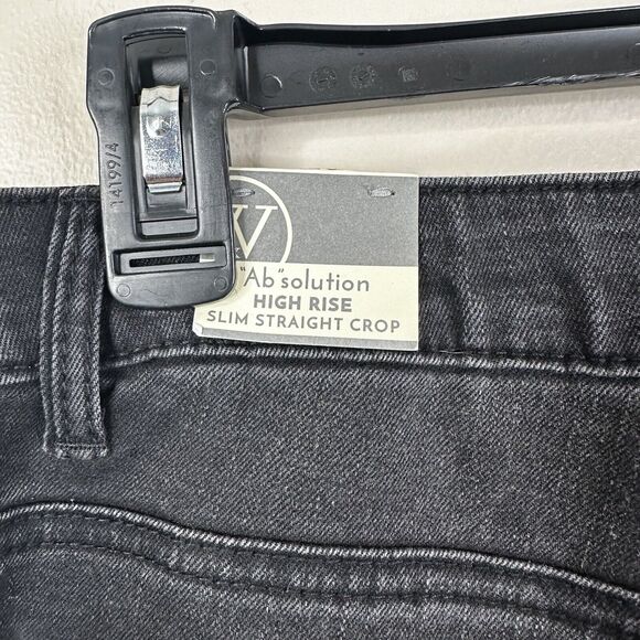 NEW Wit Wisdom Ab-solution Jeans Sz 8 High Waist Slim Straight Crop Washed Black - Picture 7 of 10